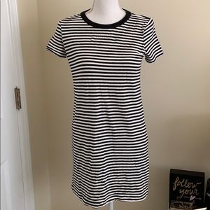 Striped lounge shirt dress